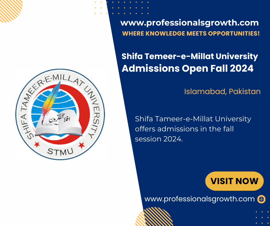 Shifa Tameer-e-Millat University – Dept. of Biosciences – Admissions Open 2024